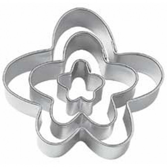 Комплект метални кутери "Криво цвете" - 3 елемента